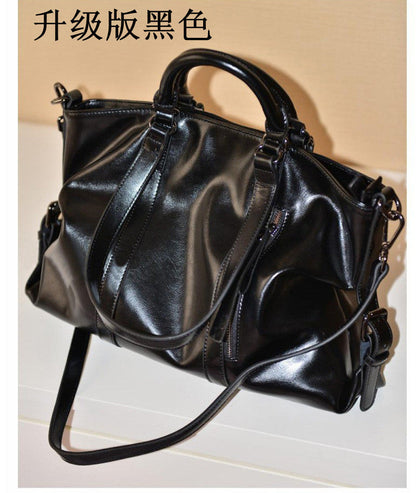 Glazed Leather Convertible Tote Bag – Multi Strap Top Handle Crossbody
