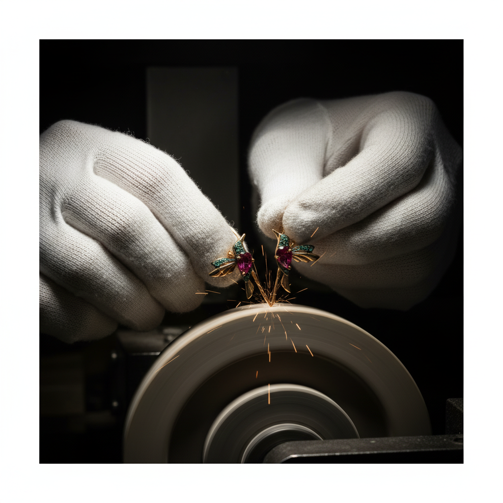 Hummingbird Enamel And Zirconia Earrings