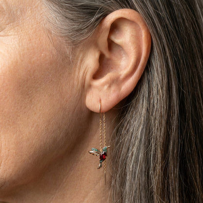 Hummingbird Enamel And Zirconia Earrings