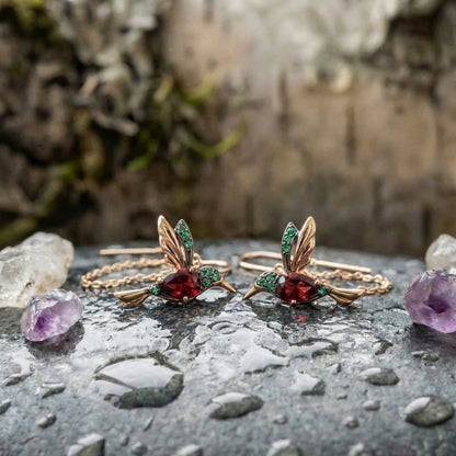 Hummingbird Enamel And Zirconia Earrings