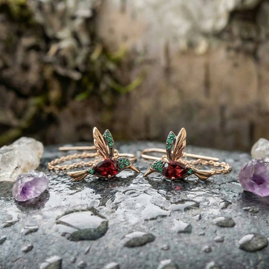 Hummingbird Enamel And Zirconia Earrings
