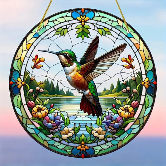 Hummingbird Nature Scene Suncatcher