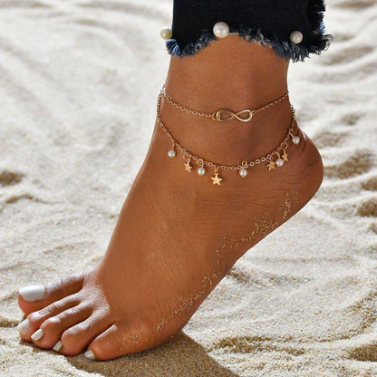 Infinity Anklet Bracelet   Pearls And Stars