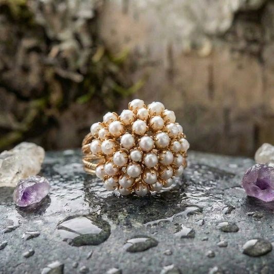 Inlaid Pearls Ring
