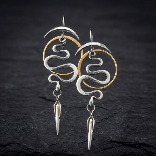 Irregular Geometric Spiral Earrings Serpentine