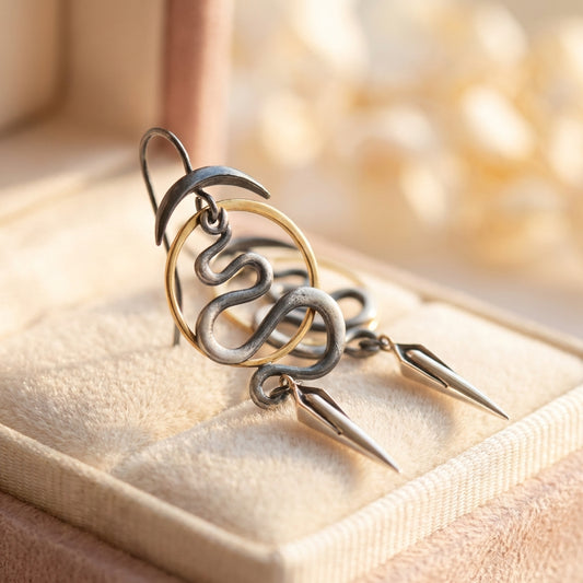 Irregular Geometric Spiral Earrings Serpentine