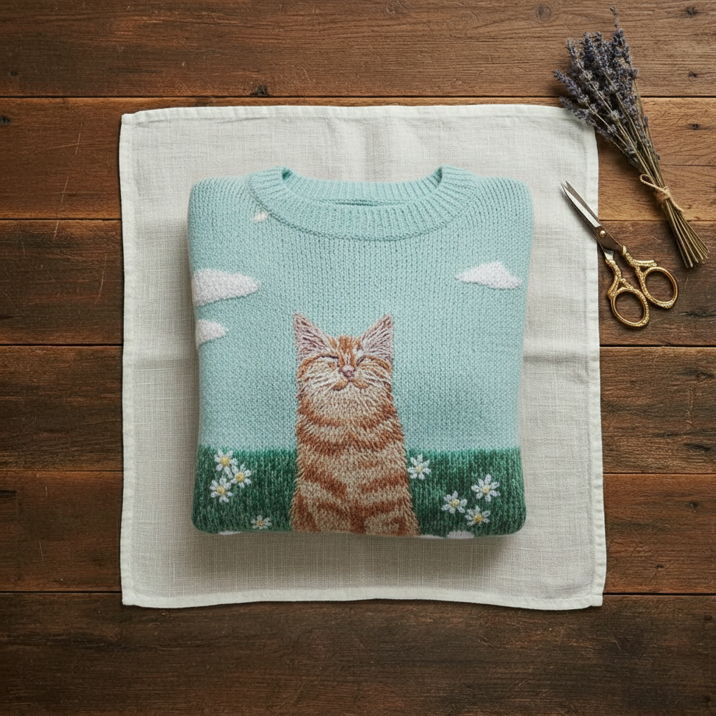 Anna's Handkitted Cat Sweater