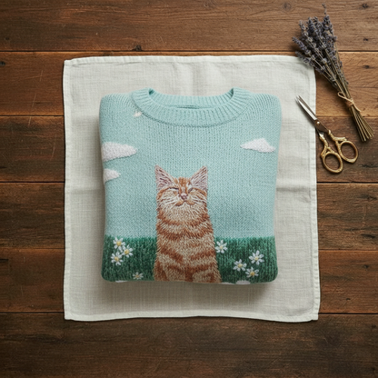 Anna's Handkitted Cat Sweater