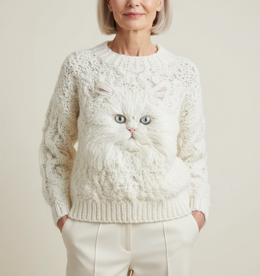 Anna's Handkitted Cat Sweater