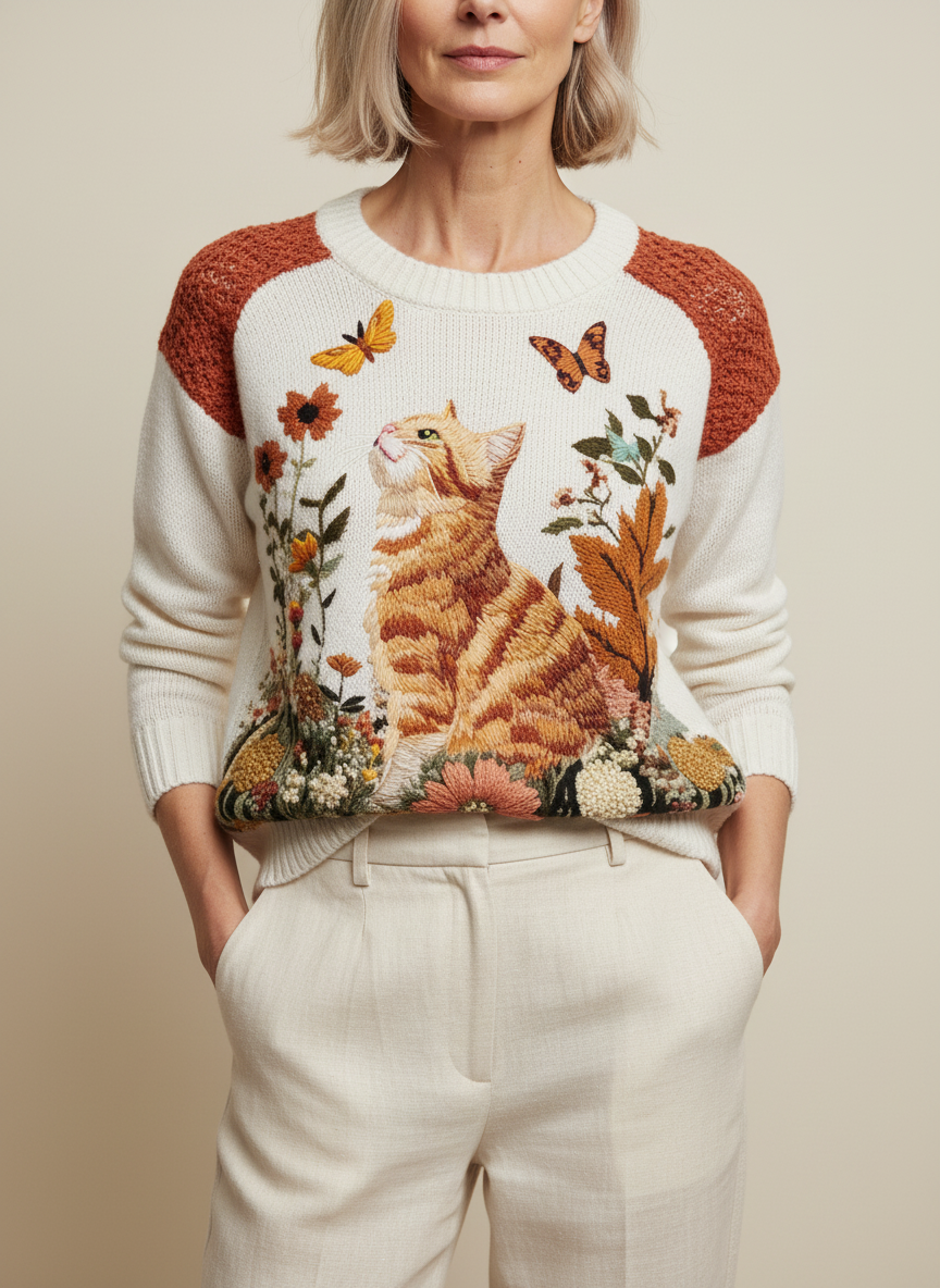 Anna's Handkitted Cat Sweater