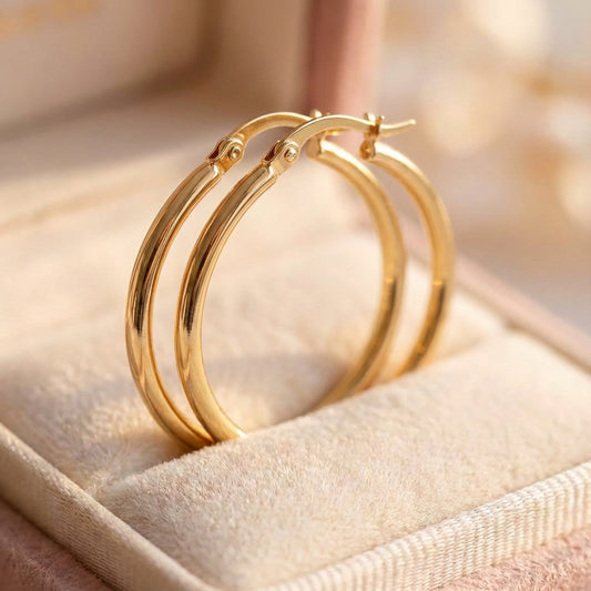 Large Hoop Earrings In Gold