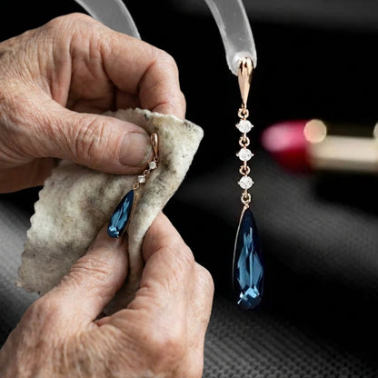 Long Summer Blue Stone Fashion Earrings