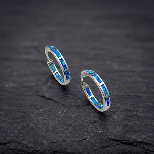 Luxury Silver And Opal Ocean Inspired Earrings