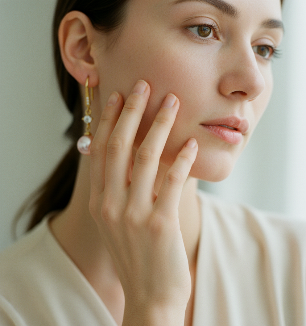 Luxury Zircon Pink Pearl Dangle Earrings