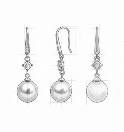 Luxury Zircon Pink Pearl Dangle Earrings