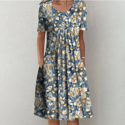 Floral Print Empire Waist Midi Dress