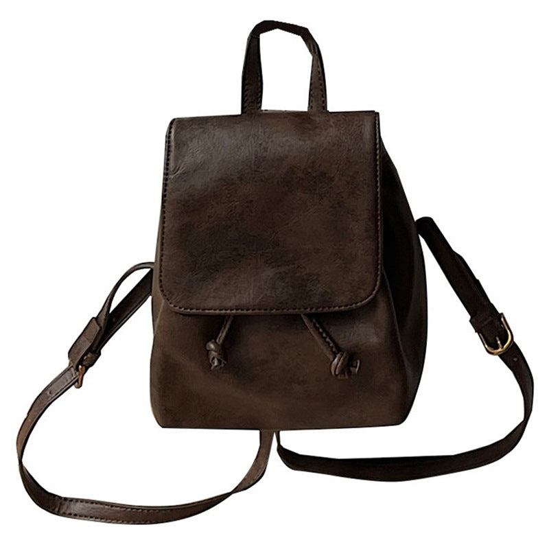 Mini Leather Flap Backpack – Compact Drawstring Closure Everyday