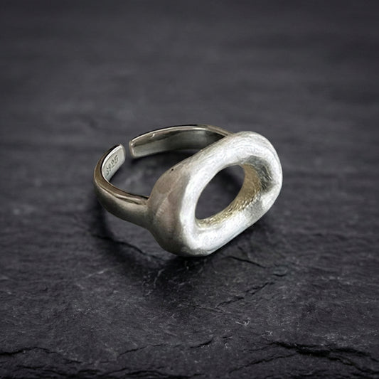 Minimalist Geometric Silver Ring 98569036