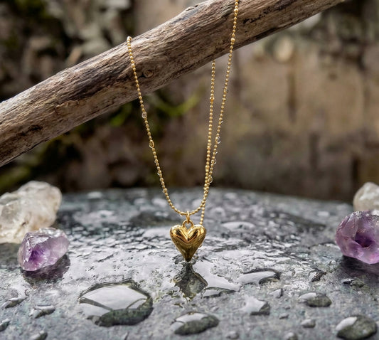 Minimalist Heart Pendant Gold Necklace