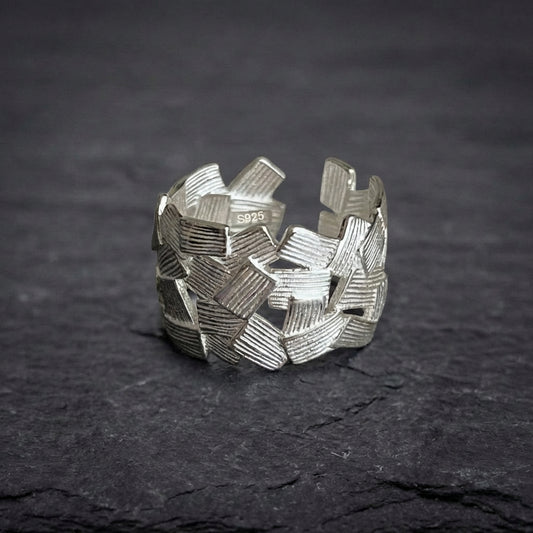 Minimalist Silver Statement Ring 93536505