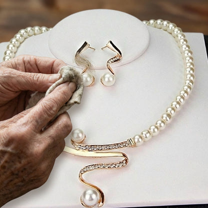 Natural Pearl Necklace + Earrings Set