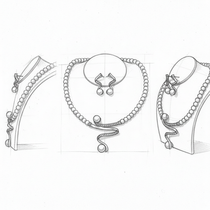 Natural Pearl Necklace   Earrings Set
