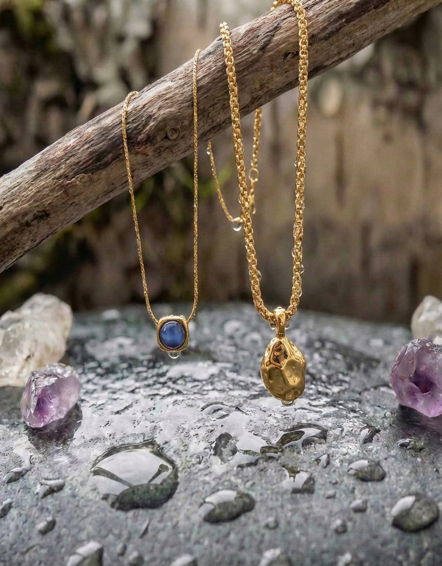 Natural Stone Double Layer Necklace