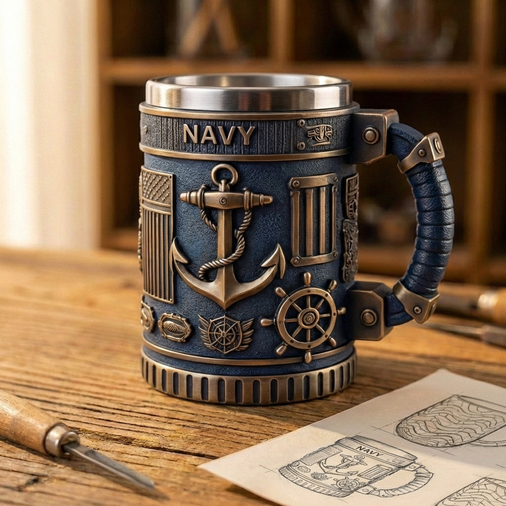 Navy Anchor Steampunk Mug