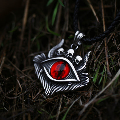 Steel Warrior European And American Jewelry Stainless Steel Devil's Eye Skull Pendant Men's Titanium Steel Pendant