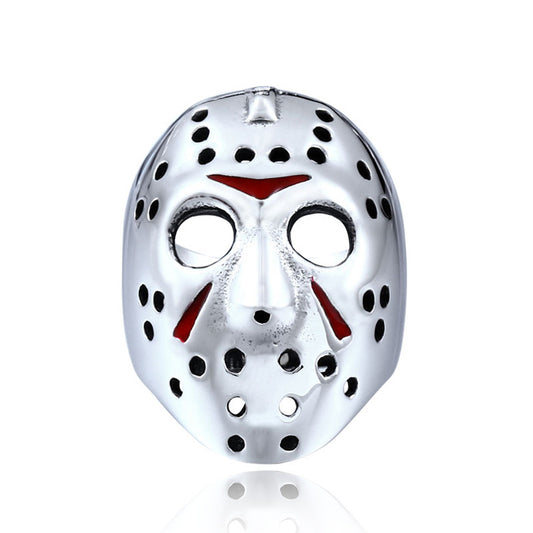 Steel Warrior European And American Personalized Jewelry Jason Mask Ring Men's Retro Titanium Steel Hand Jewelry Ready For