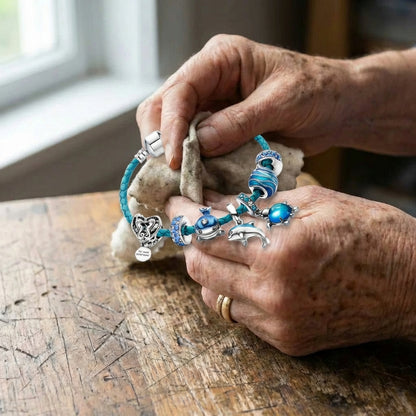 Oceano Bracelet + Charms Included In Leather And Silver