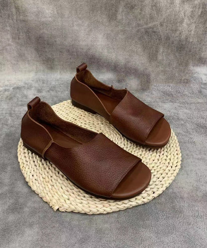 Minimalist, open-toe slip-on flats