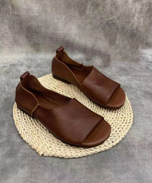 Minimalist, open-toe slip-on flats