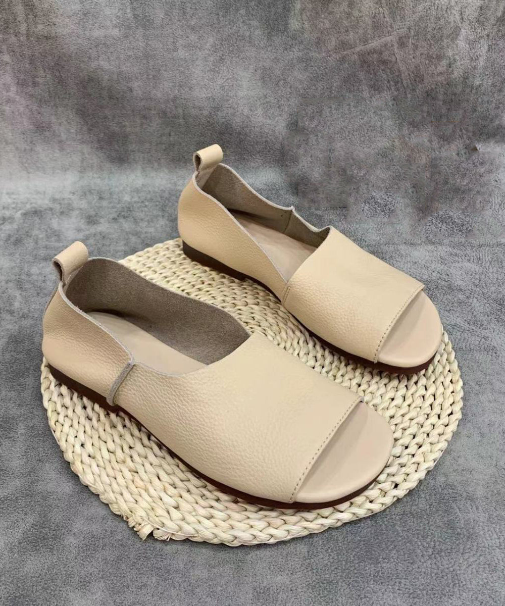 Minimalist, open-toe slip-on flats