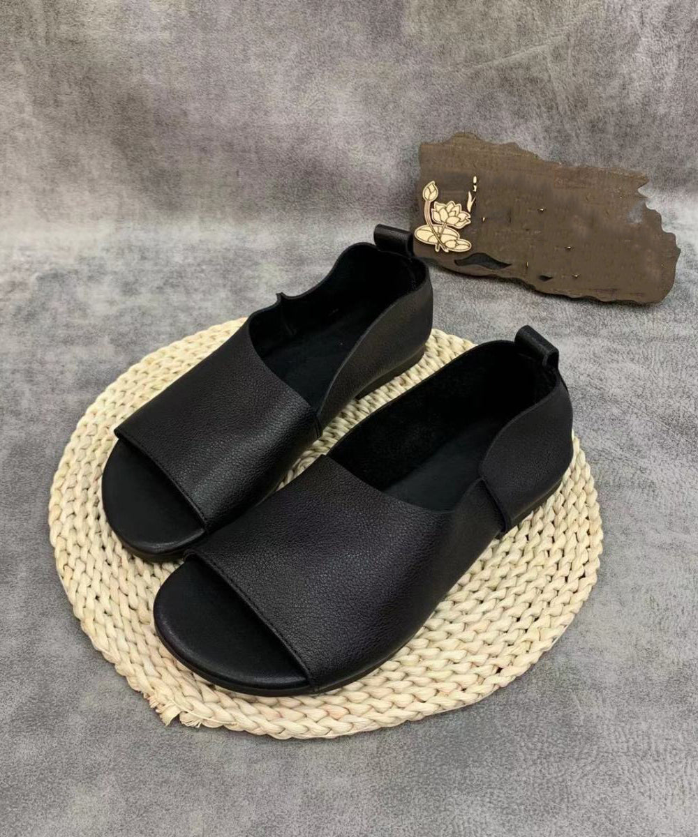 Minimalist, open-toe slip-on flats