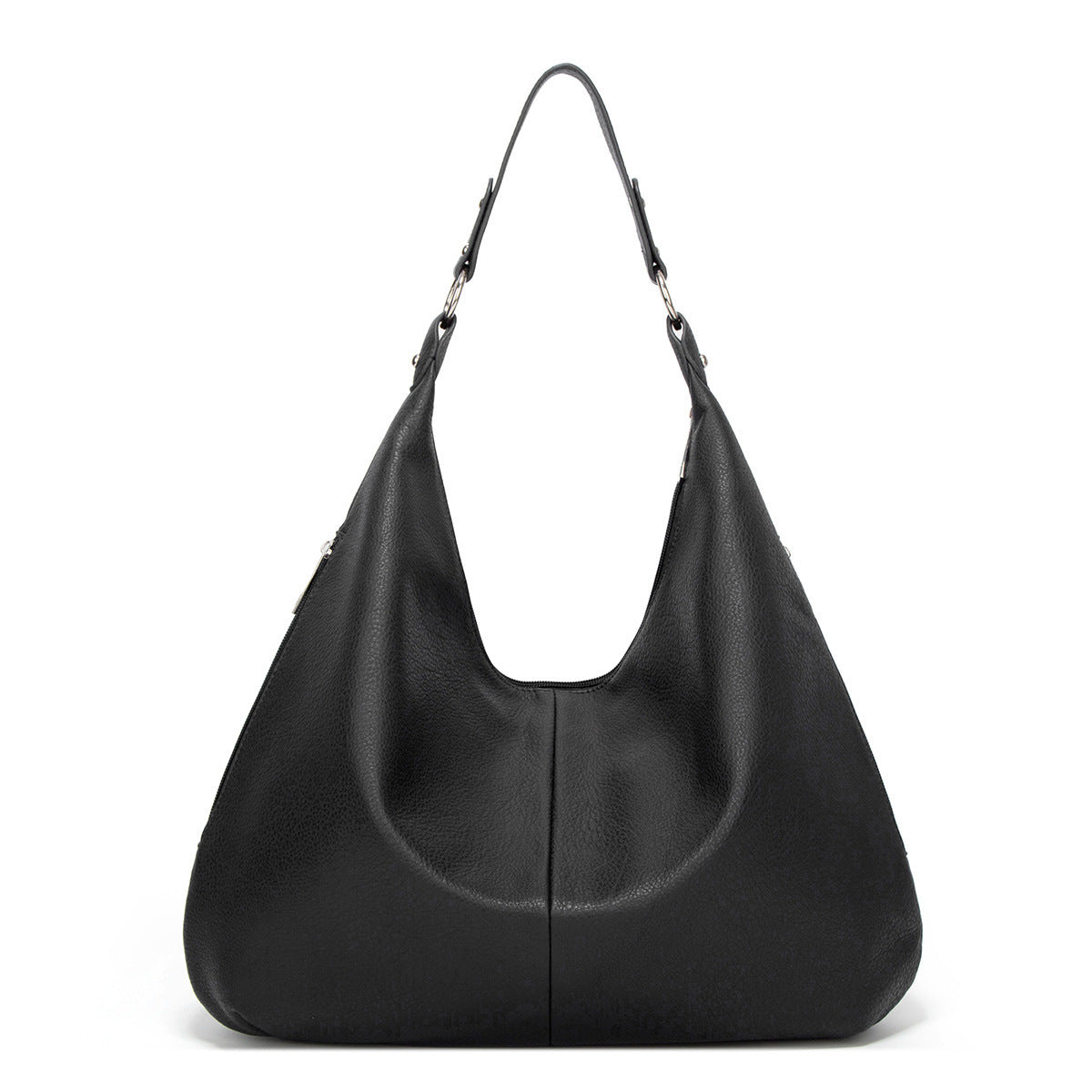 Oversized Pebbled Leather Hobo Bag – Casual Slouch Shoulder Handbag With Adjustable Strap