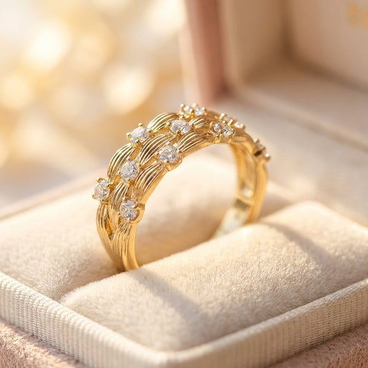 Paved Dazzling Gold Ring