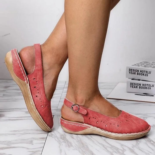 Perforated Slingback Flats