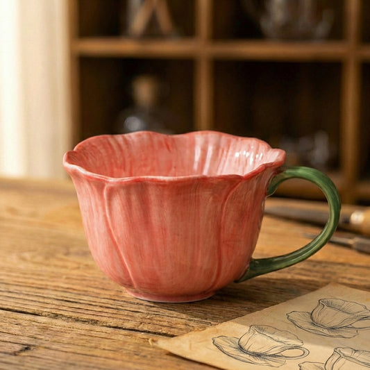 Pink Flower Petal Tea Cup