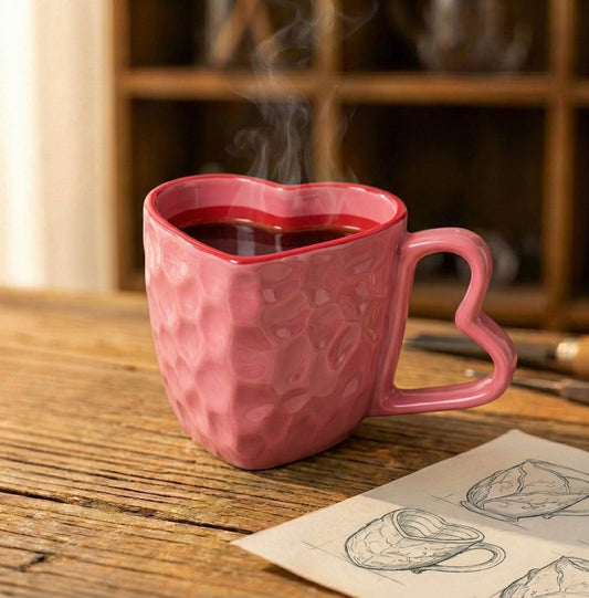 Pink Heart Leopard Print Mug