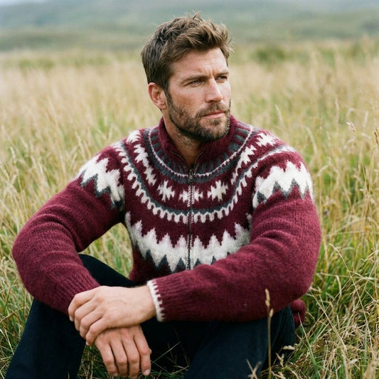 Plum Icelandic Chevron Full Zip