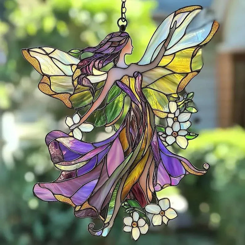 Purple Fairy Flowers Suncatcher