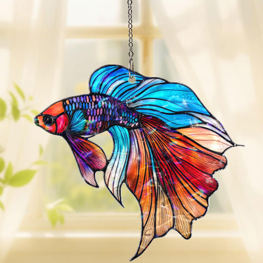 Rainbow Betta Fish Suncatcher