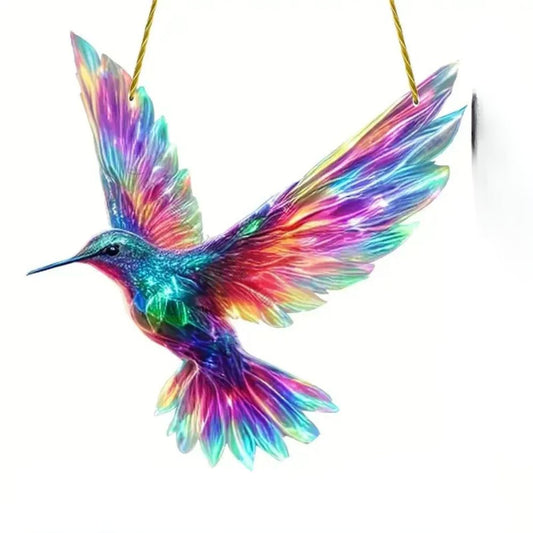 Rainbow Prism Hummingbird Suncatcher