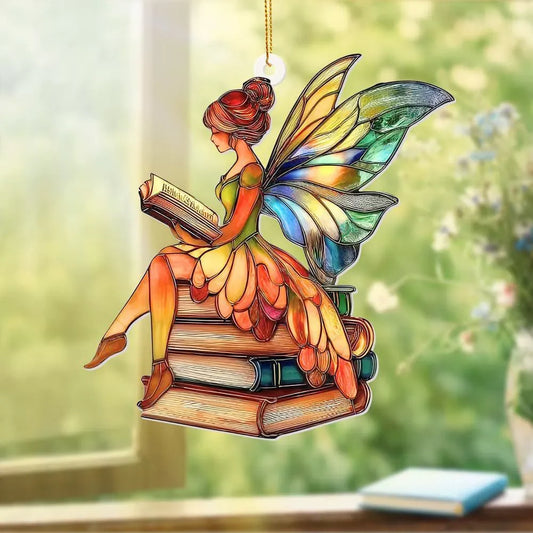 Reading Fairy Books Suncatcher