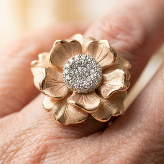 Romantic Flower Diamond Ring
