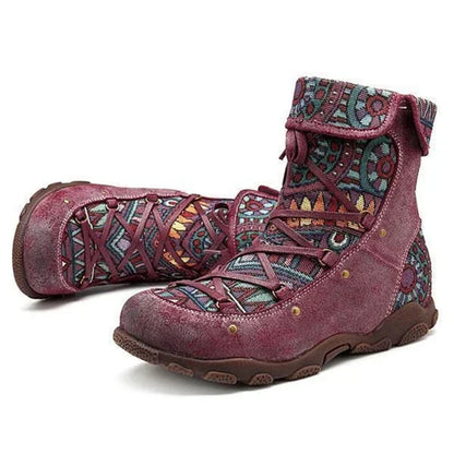 Boho lace-up boots