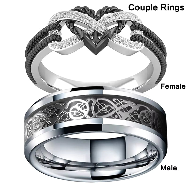 Classic Stainless Steel Couple Ring