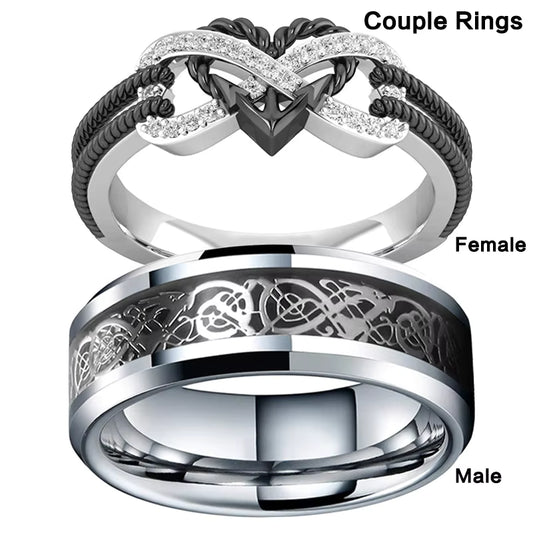 Classic Stainless Steel Couple Ring