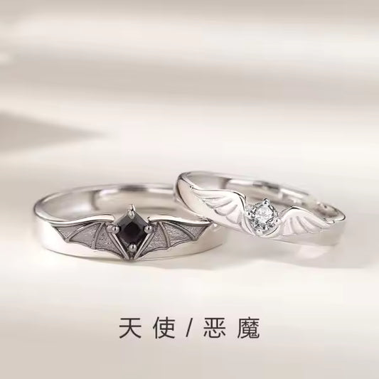 Angel & Demon Couple Ring Set